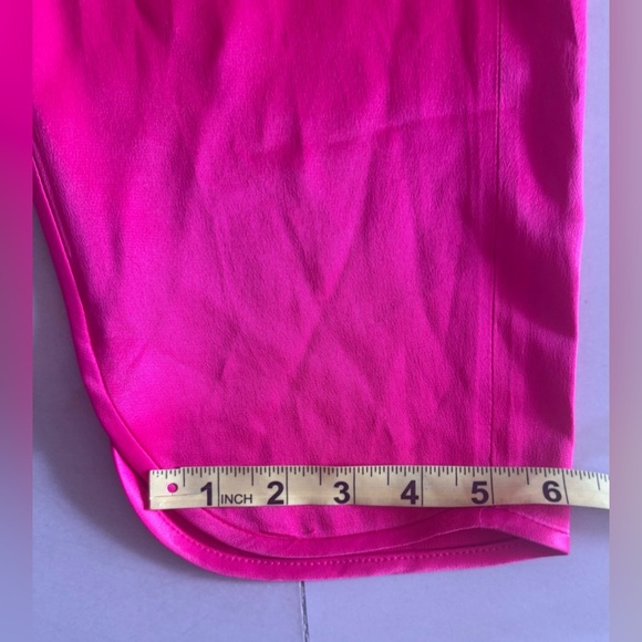 Zara Pink Magenta Elastic Waist Satin Split Hem Trousers Pants XXL hot pink - Picture 12 of 16